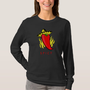 Spicy Chili Jalapeno Pepper   Hot Chili Pod Sombre T-Shirt