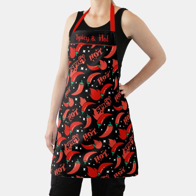 Spicy Chili Pepper Hot Food Lover Design Apron (Insitu)