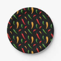 Spicy Chili Peppers Paper Plate