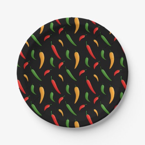 Spicy Chili Peppers Paper Plate