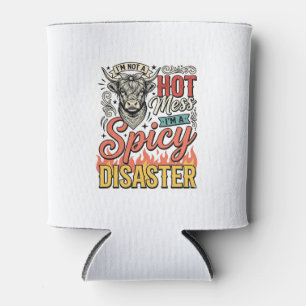 Spicy Disaster Highland Cow Vintage Western Shirt Can Cooler