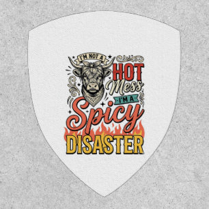 Spicy Disaster Highland Cow Vintage Western Shirt Patch