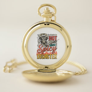 Spicy Disaster Highland Cow Vintage Western Shirt Pocket Watch