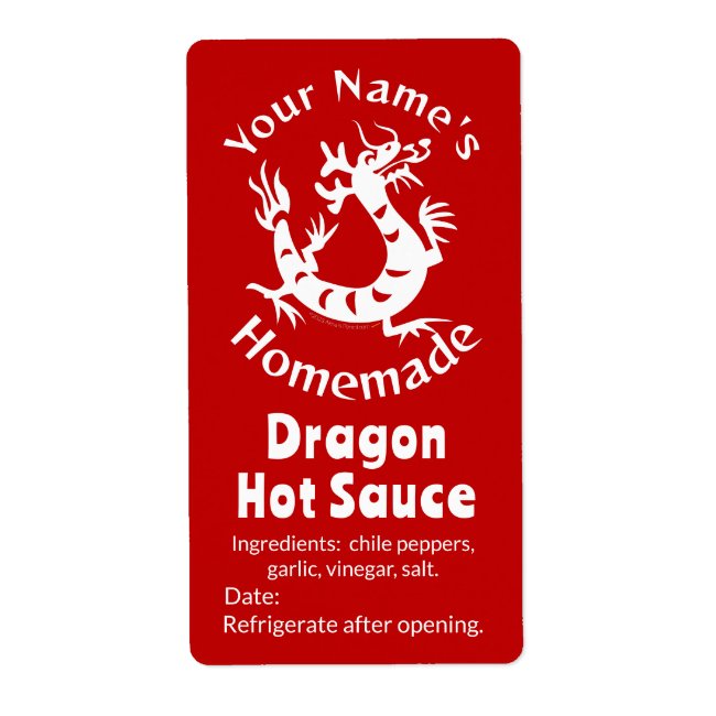 Spicy Dragon Your Name AsianChili Custom Hot Sauce