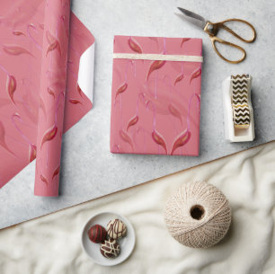 Spicy Elegant Flamingo Coral Pink  Wrapping Paper