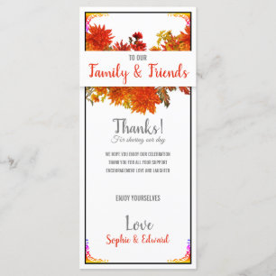 Spicy Floral Thank You Menu