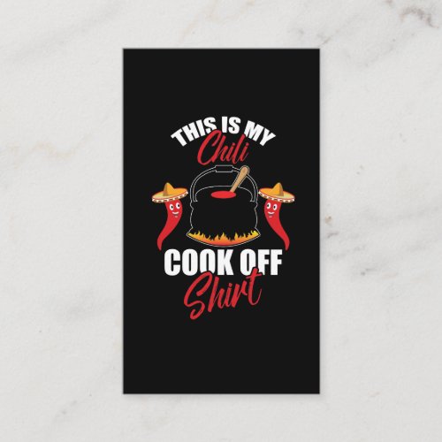 Spicy Food Lover This is my Chili Cook Off Business Card