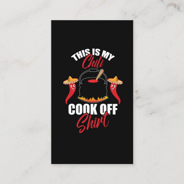 Spicy Food Lover This is my Chili Cook Off Business Card (Front)