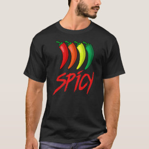 Spicy Fun Hot Chili Sauce Peppers Spicy Food T-Shirt