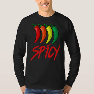 Spicy Fun Hot Chili Sauce Peppers Spicy Food T-Shirt