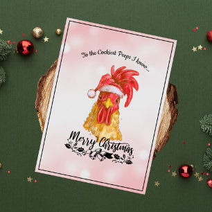 Spicy Funny Chicken Merry Christmas Holiday Card