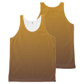Spicy Gold Brown Ombre All-Over-Print Tank Top (Front and Back)