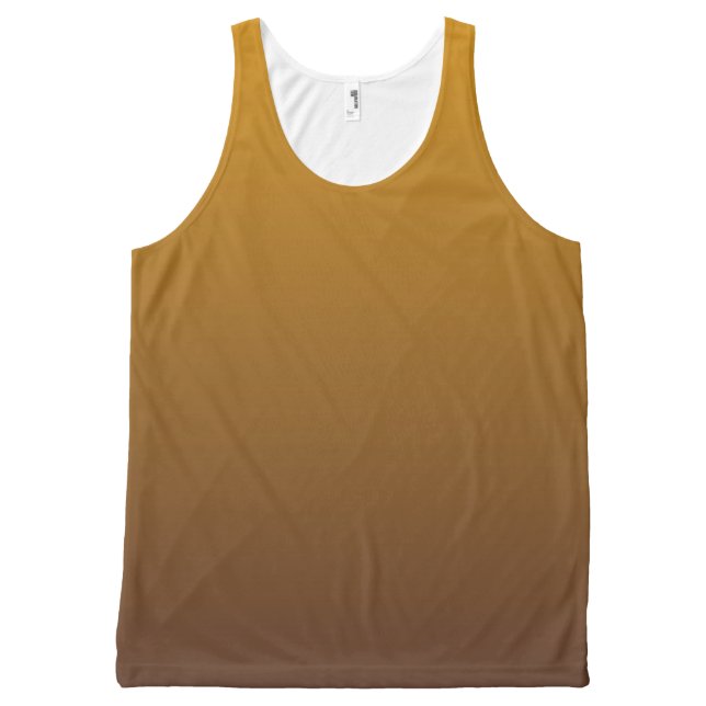 Spicy Gold Brown Ombre All-Over-Print Tank Top (Front)