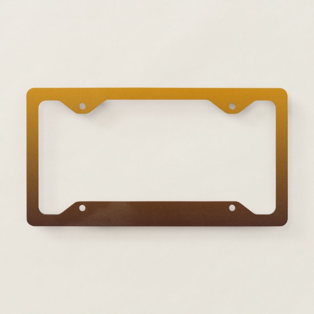 Spicy Gold Brown Ombre License Plate Frame (Front)