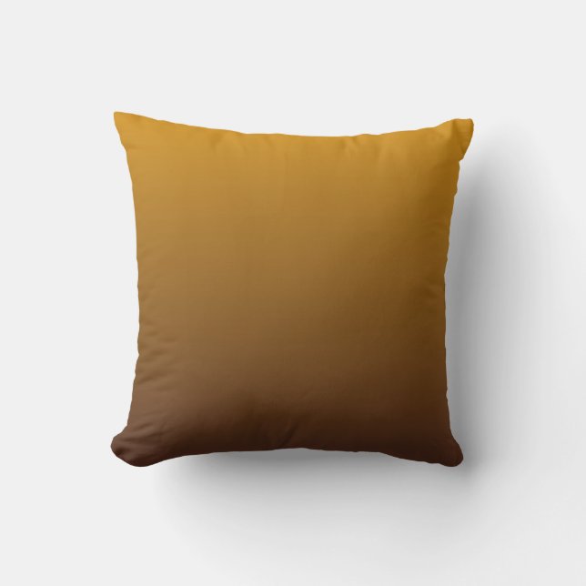 Spicy Gold Brown Ombre Throw Pillow (Front)