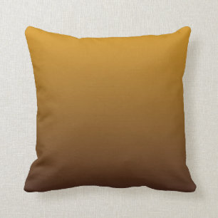 Spicy Gold Brown Ombre Throw Pillow