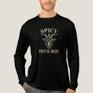 Spicy Heck Boy Sarcastic Chili Pepper Funny Kitche Tri-Blend Shirt