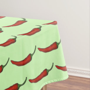 Spicy Hot Chili Chile Red Pepper Foodie Print Tablecloth