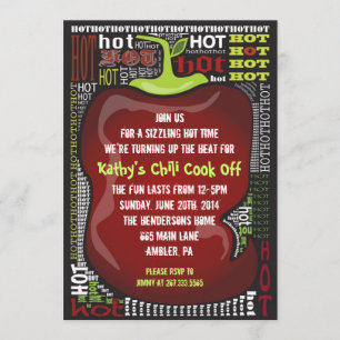 SPICY HOT CHILI PEPPER Party Invitation Invite