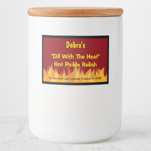 Spicy Hot Food Flames Food Label