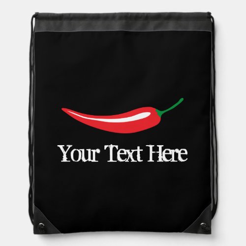 Spicy hot red chili pepper drawstring backpack