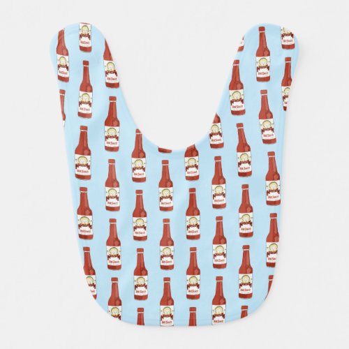 Spicy Hot Sauce Picante Pattern Cat Maracas Baby Bib