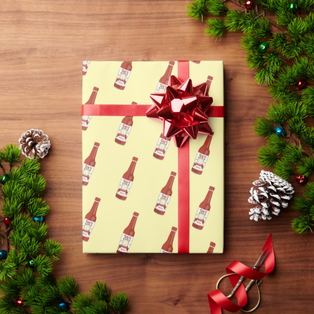 Spicy! Hot Sauce Salsa Cute Hand-drawn  Wrapping Paper (Holiday Gift)