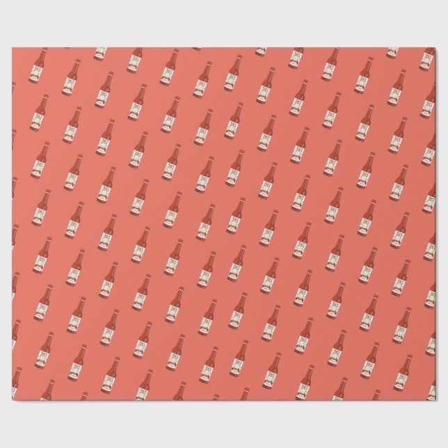 Spicy! Hot Sauce Salsa Red Wrapping Paper (Seam)