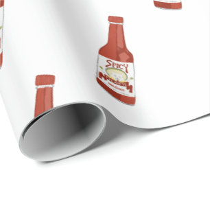 Spicy! Hot Sauce Salsa White Wrapping Paper