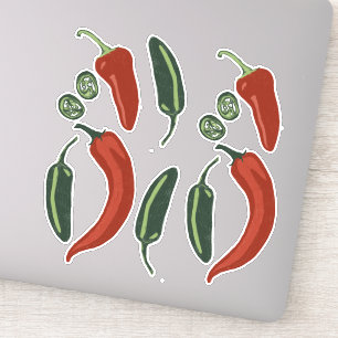 Spicy Jalapeno Chile Pepper Set Sticker