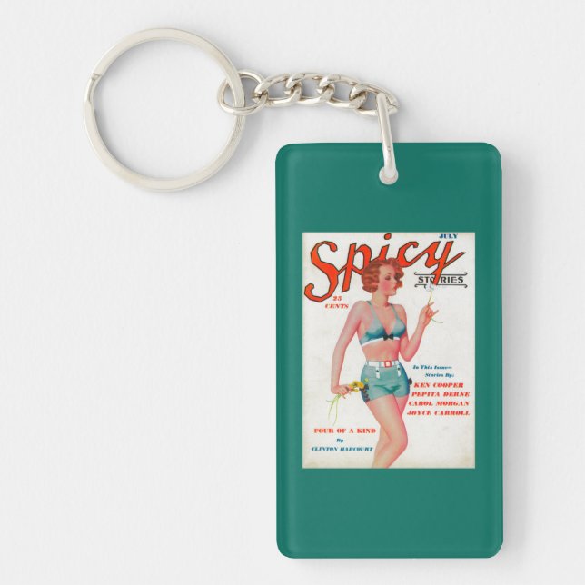 Spicy Magazine Cover Keychain (Front)