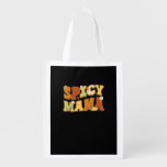 Spicy Mama Happy It’s Fall Y’all Groovy Retro Grocery Bag