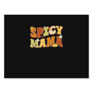 Spicy Mama Happy It’s Fall Y’all Groovy Retro Sign