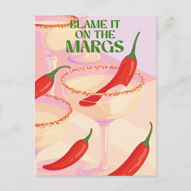 Spicy Margarita Cocktail Humor Postcard (Front)