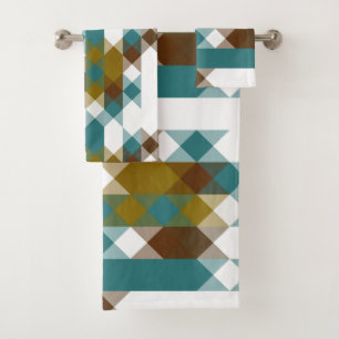 spicy mustard, faded jade, white and nutmeg bath towel set