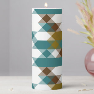 spicy mustard, faded jade, white and nutmeg pillar candle