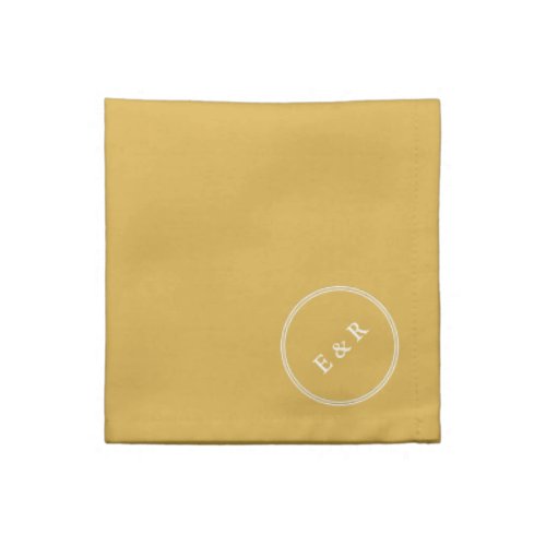 Spicy Mustard with White Wedding Detail Cloth Napkin