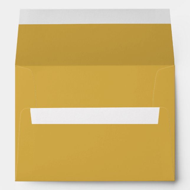Spicy Mustard with White Wedding Detail Envelope (Back (Bottom))