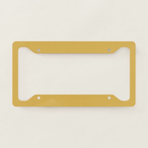Spicy Mustard Yellow Solid Color Print Vintage License Plate Frame