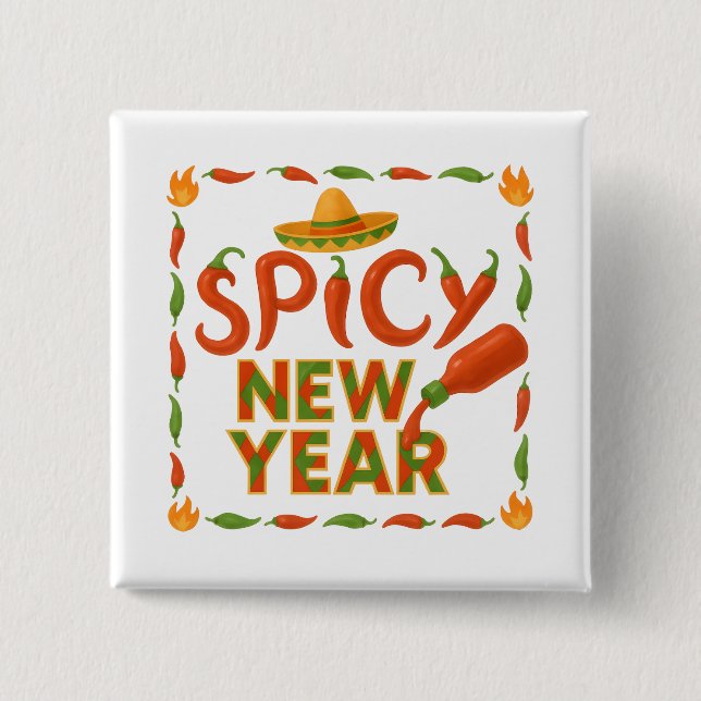 Spicy New Year Button (Front)