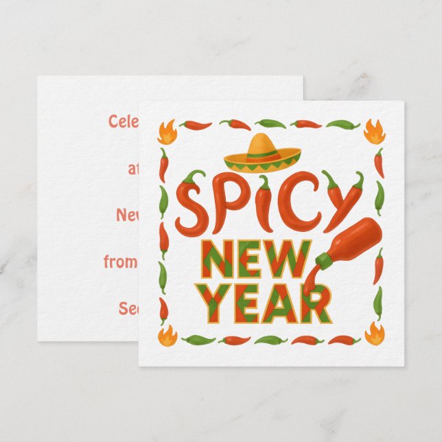 Spicy New Year Invitation (Front/Back)