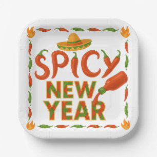 Spicy New Year Paper Plates