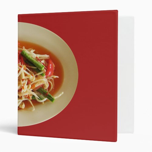 Spicy Papaya Salad Som Tam  Thai Lao Food 3 Ring Binder