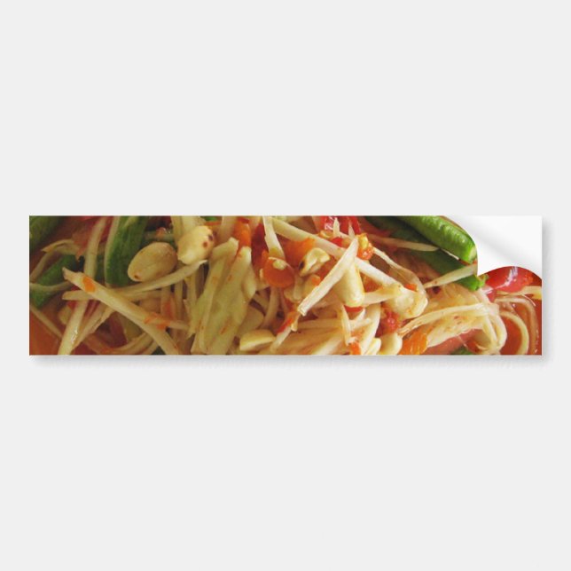 Spicy Papaya Salad [Som Tam] ... Thai Lao Food Bumper Sticker (Front)