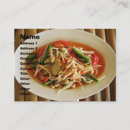 Spicy Papaya Salad Som Tam  Thai Lao Food Business Card