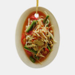 Spicy Papaya Salad [Som Tam] ... Thai Lao Food Ceramic Ornament