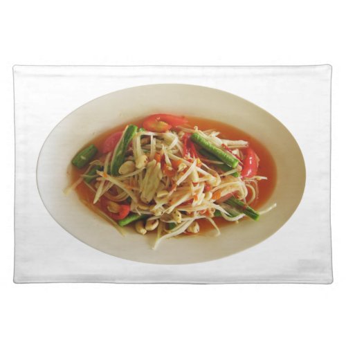 Spicy Papaya Salad Som Tam  Thai Lao Food Cloth Placemat