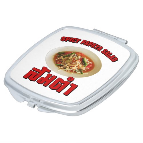 Spicy Papaya Salad Som Tam  Thai Lao Food Compact Mirror