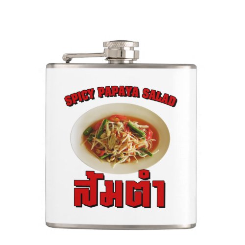 Spicy Papaya Salad Som Tam  Thai Lao Food Hip Flask