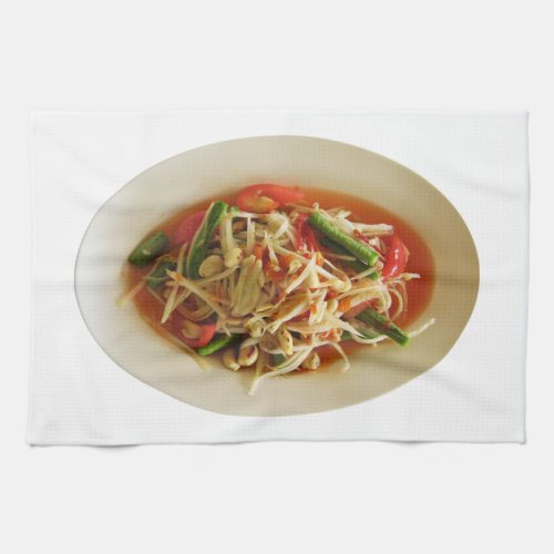 Spicy Papaya Salad Som Tam  Thai Lao Food Kitchen Towel